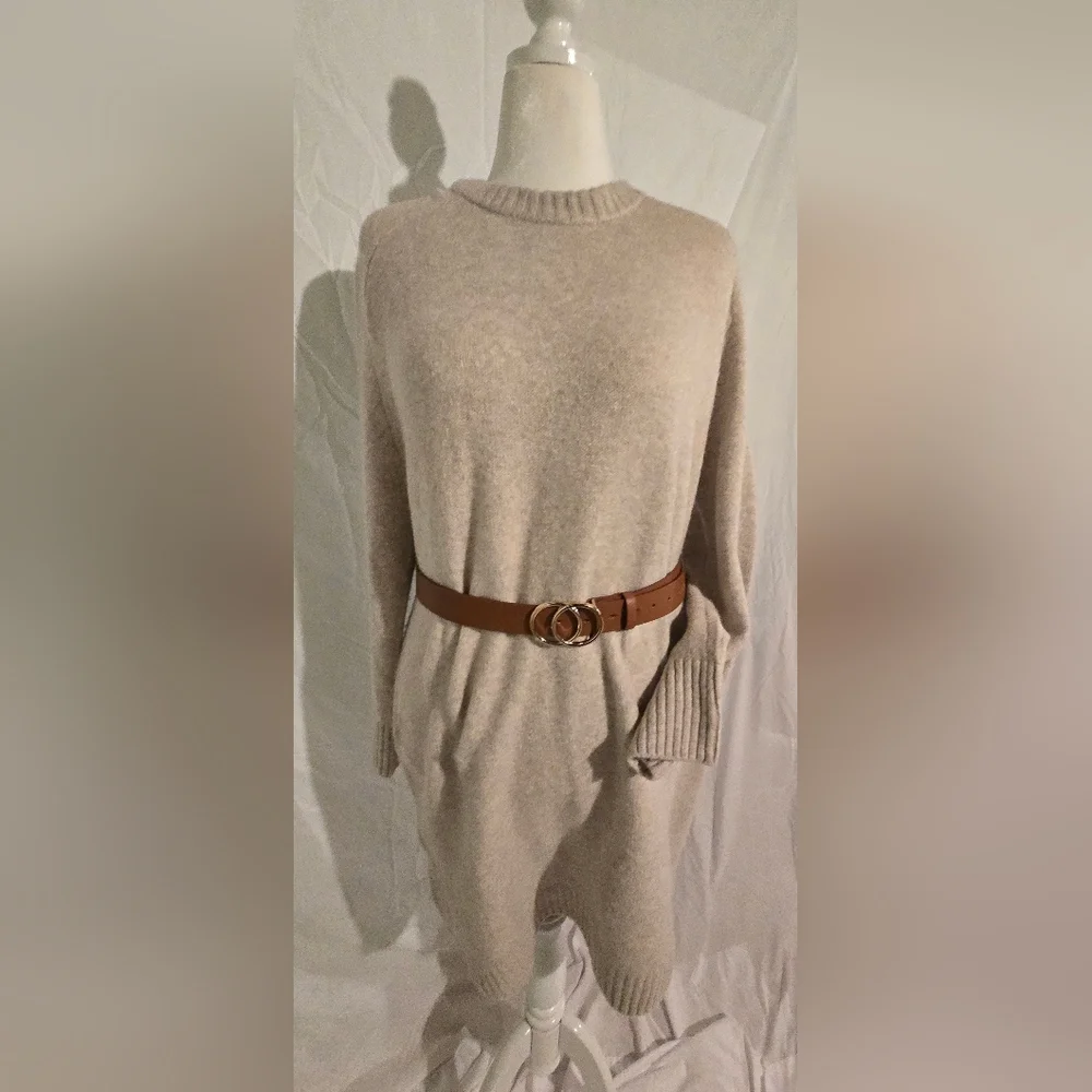 Women's Beige Sweater DRESS